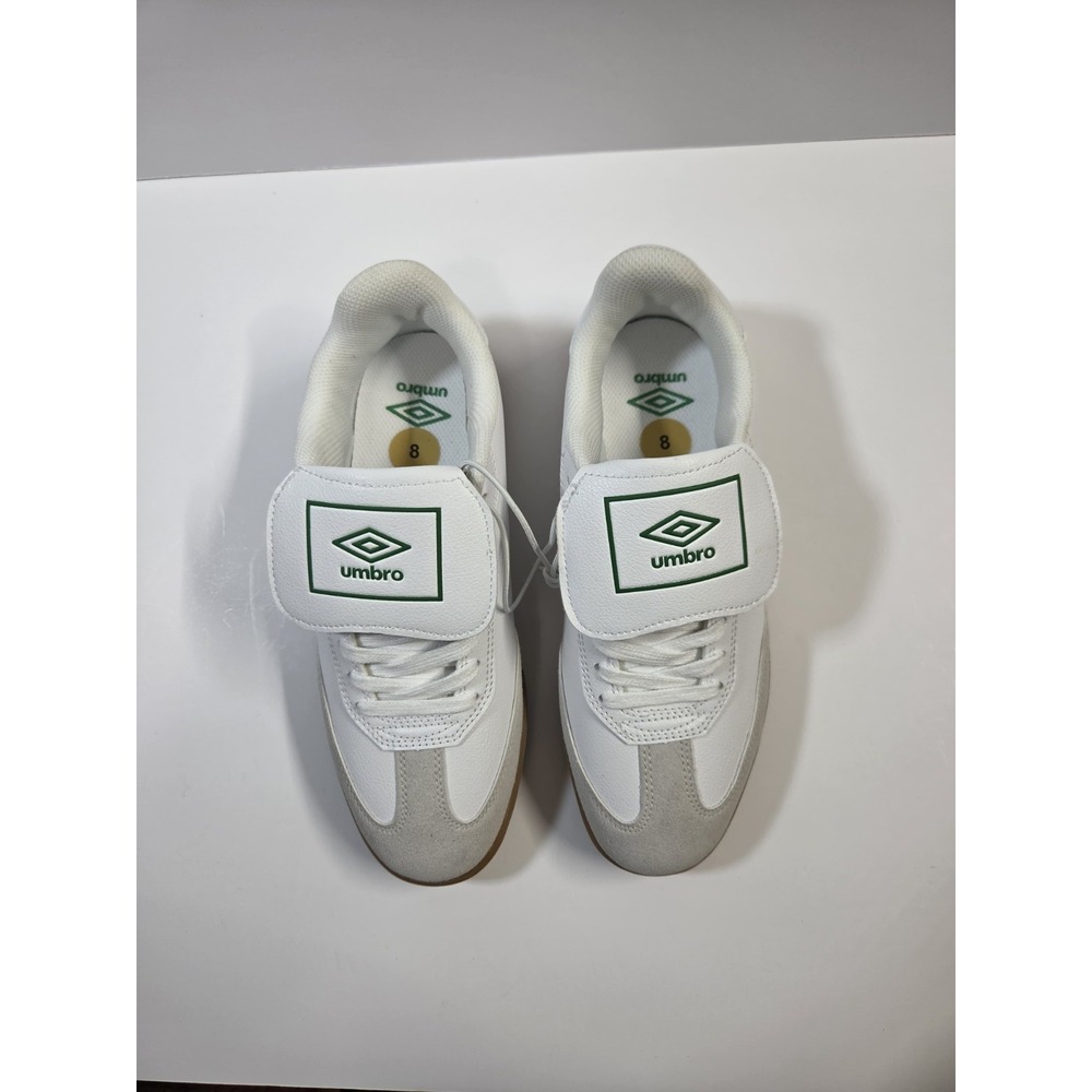 Umbro Men's Indoor Court Soccer Shoes White Green Red Gum Sole US 8 New